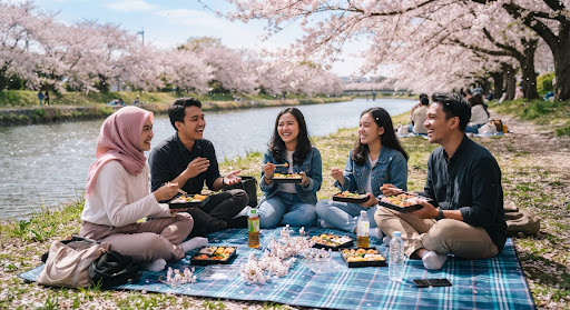 Hanami di Taman